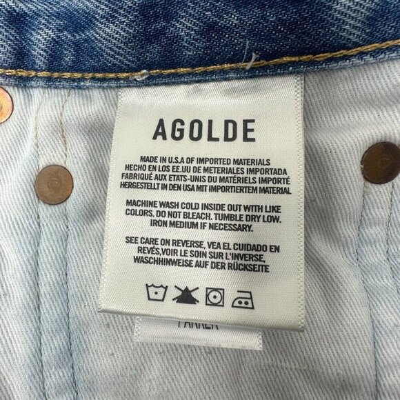 Agolde Parker Vintage Cut Off Jean Shorts Size 26 In Swapmeet Wash Distressed - Picture 3 of 12